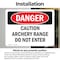 Signmission Caution Archery Range Do Not Enter Danger Sign, Vinyl Decal, 10in W x 7in L, 2PK OS-2PACK-DS-D-710-L-2127 - alternate 2
